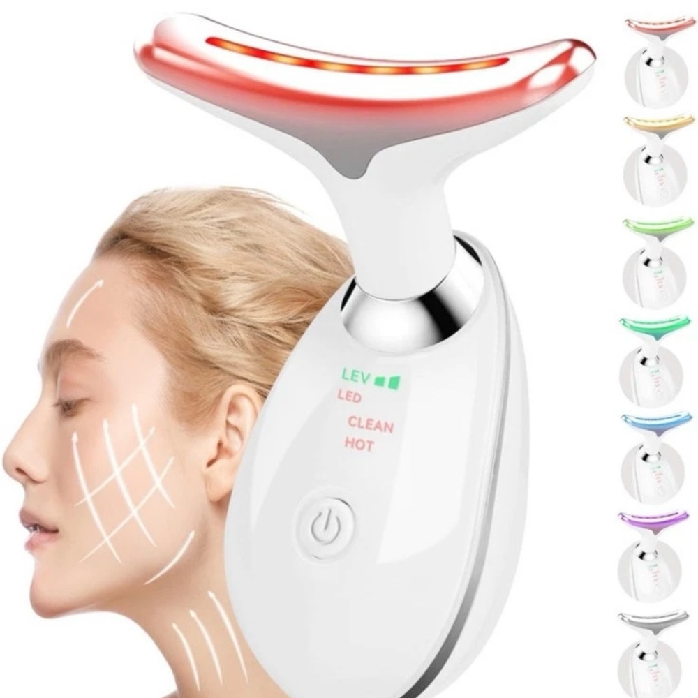 Neck and Face Massager, 7-In-1 Face Sculpting Tool, Vibration and Thermal